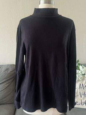 Black Croft & Barrow Mock Neck  Top